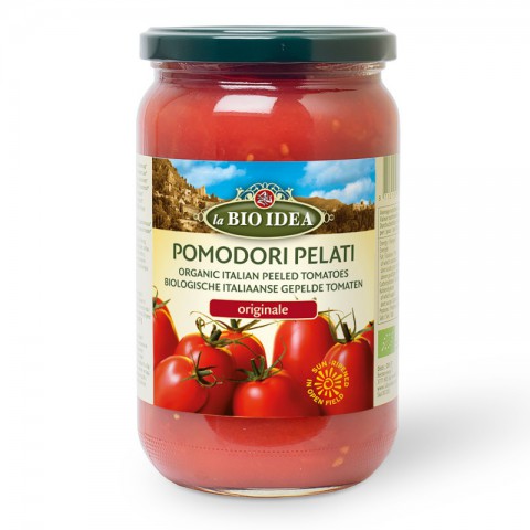 Tomaatti, kuorittu lasipurkissa 660 g LUOMU